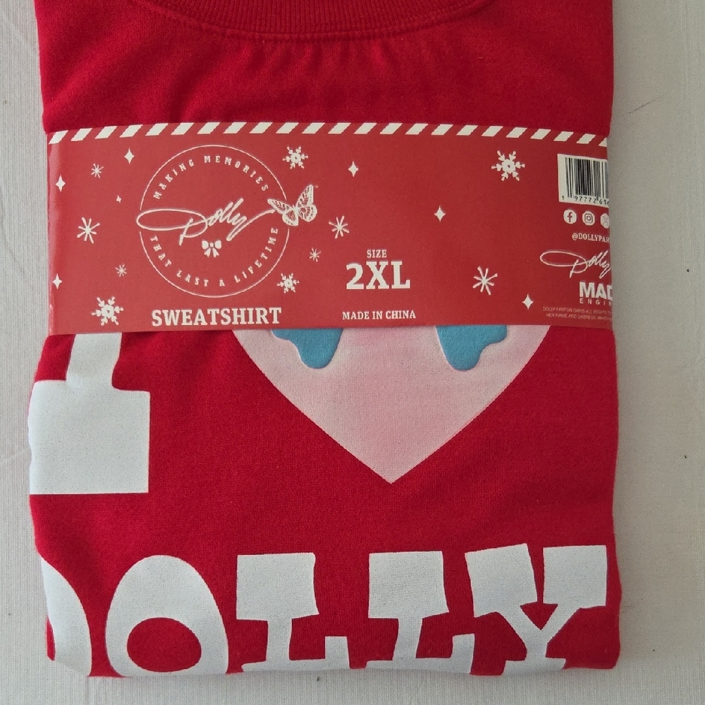 Doll Red Sweatshirt with Heart and Logo Graphic